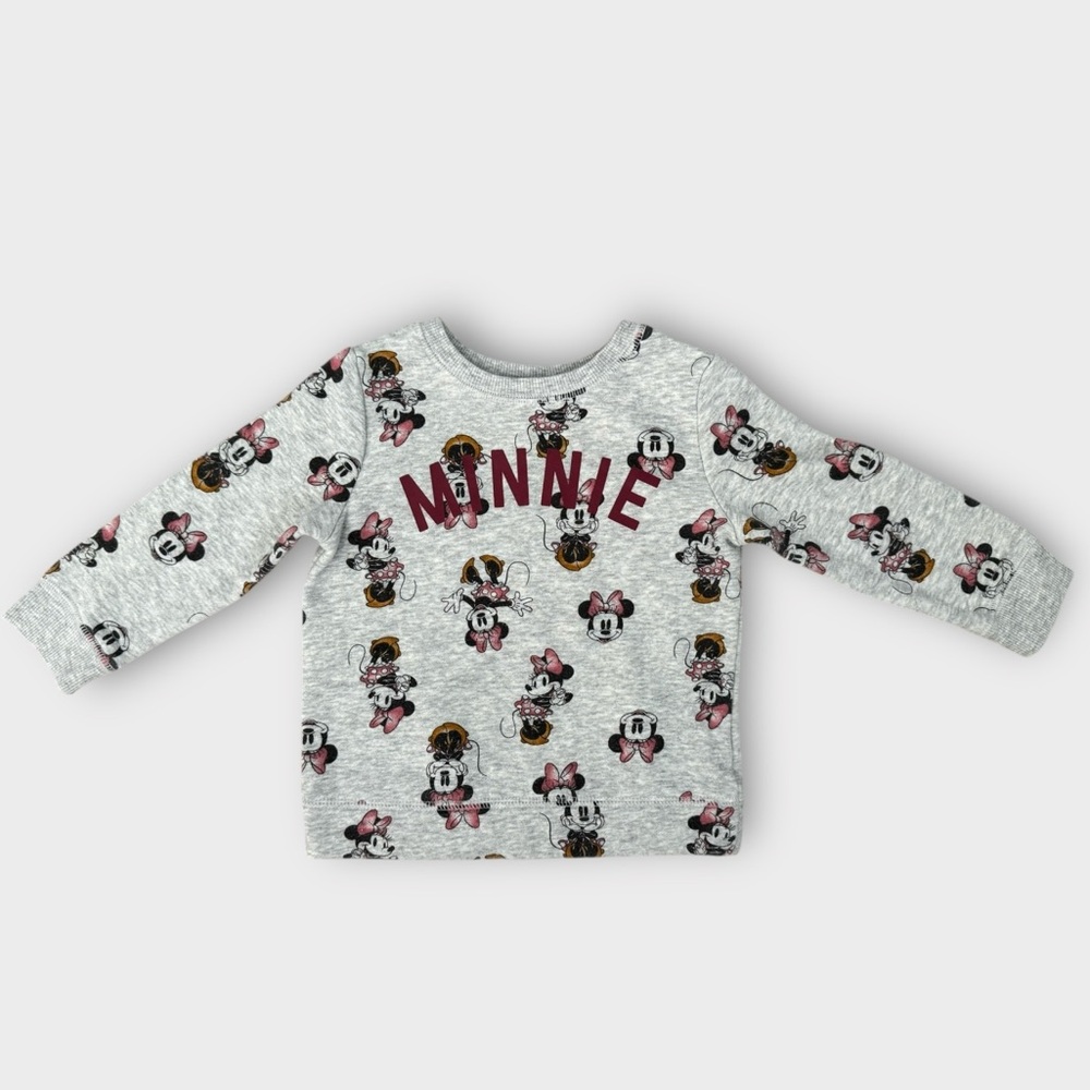 Disney Gray and Red Long Sleeve Tee with Trouble Print